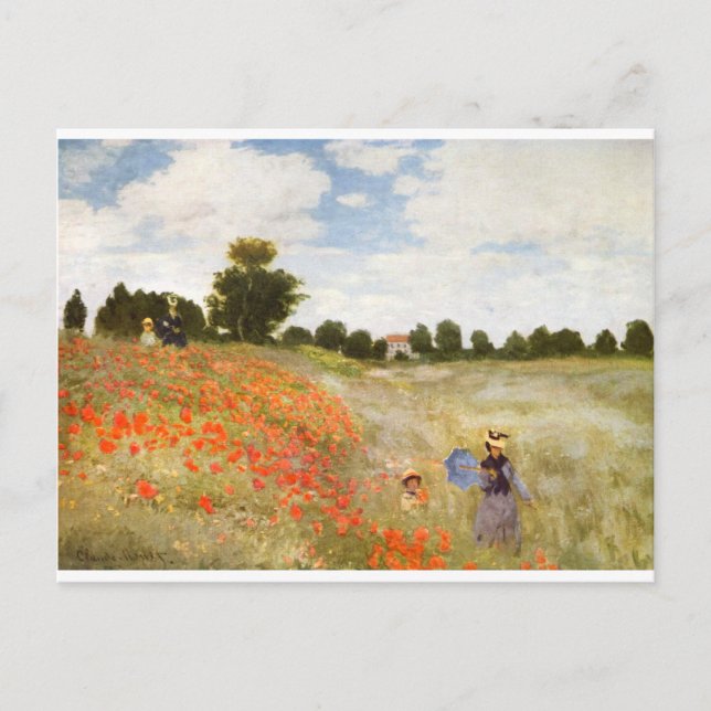 Red Poppies Blooming - Claude Monet Postcard (Front)