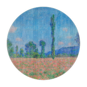 Red Poppies Blue Sky by Monet - Poppy Field Cutting Board