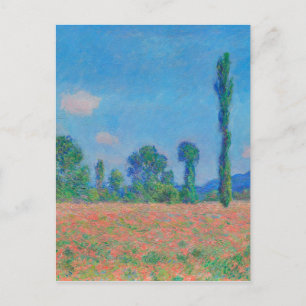 Red Poppies Blue Sky by Monet - Poppy Field Postcard