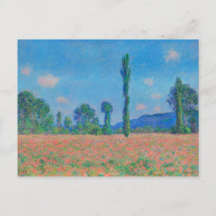 Red Poppies Blue Sky by Monet - Poppy Field Postcard