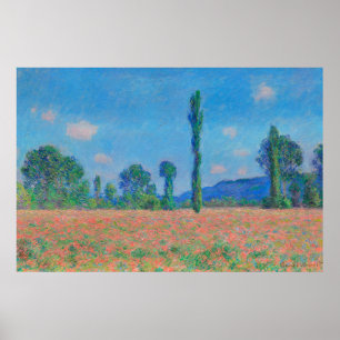 Red Poppies Blue Sky by Monet - Poppy Field Poster