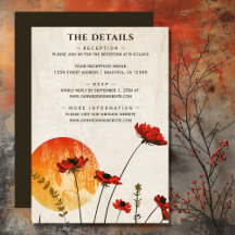 Red Poppies Boho Wildflower Sunset Wedding Details