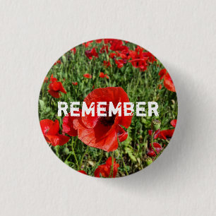 Red Poppies Button