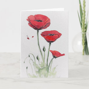 Red Poppies Card