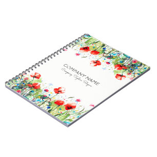 Red Poppies & Colorful Flowers Notebook