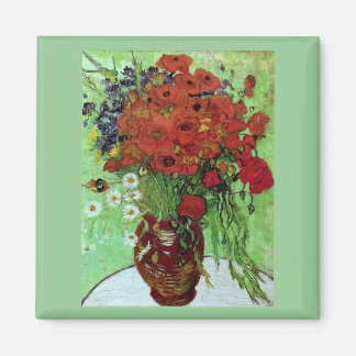 Red Poppies & Daisies (F280) Van Gogh Fine Art Magnet
