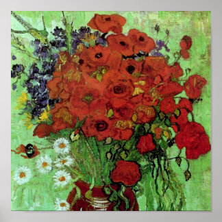 Red Poppies & Daisies (F280) Van Gogh Fine Art Poster
