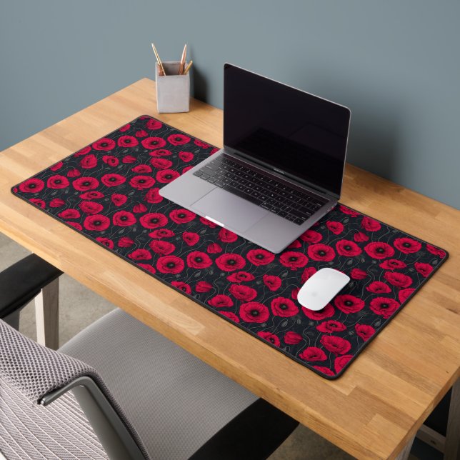 Red Poppies Desk Mat (Office 2)