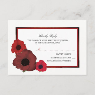 Red Poppies et Burlap Wedding RSVP