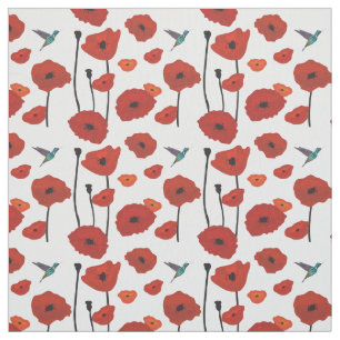 Red Poppies Fabric
