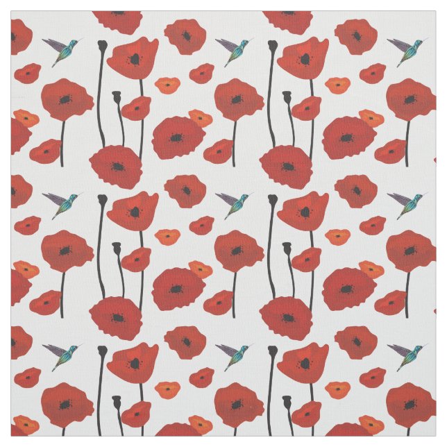Red Poppies Fabric (Swatch)