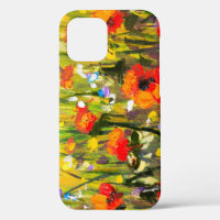 Red Poppies Field Abstract Painting