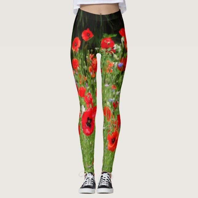 Red Poppies Field Legging (Front)