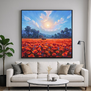 Red Poppies Field Poster