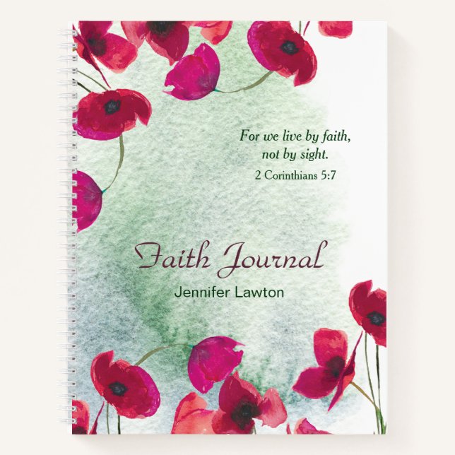 Red Poppies Floral Faith Journal (Devant)