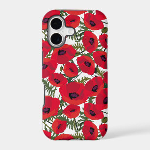 Red Poppies Flower Pattern