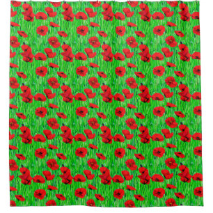 Red Poppies in a Green Field