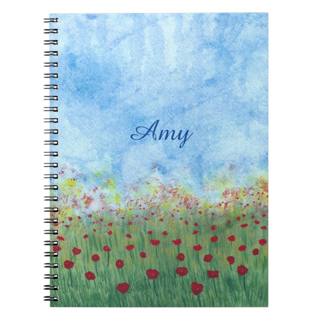 Red Poppies in the Field Personalized Journals (Front)