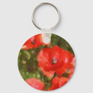 Red Poppies Keychain