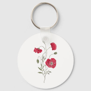Red Poppies Keychain