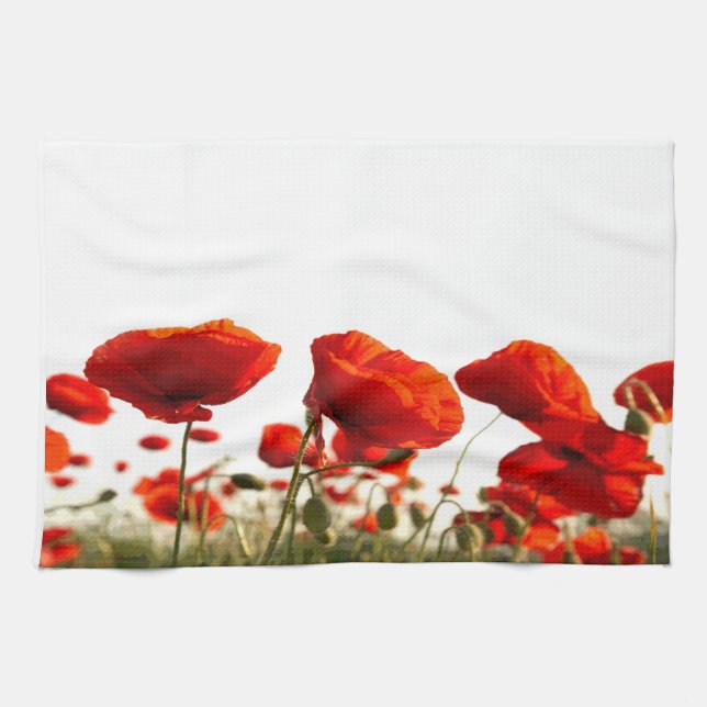 Red Poppies Kitchen Towel (Horizontal)