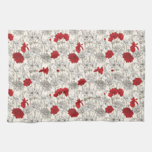 Red Poppies Kitchen Towel
