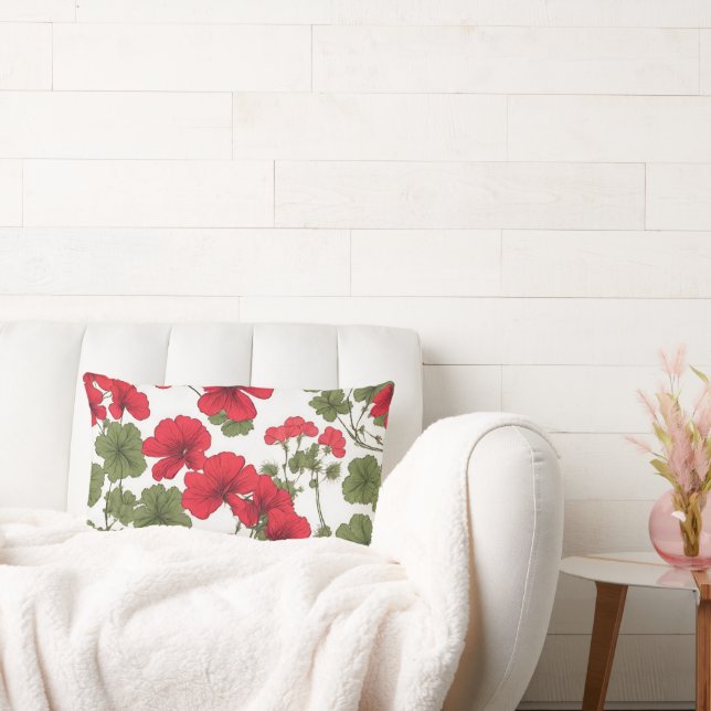 Red poppies lumbar pillow (Couch)