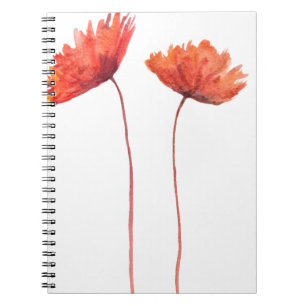Red poppies notebook