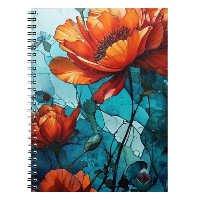 Red Poppies Notebook Journal (Front)
