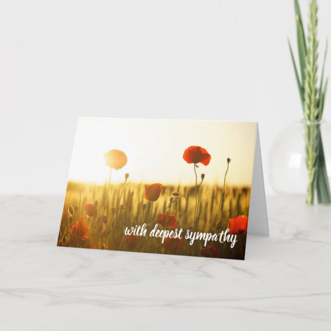 Red Poppies Open Field Avec Carte Sympathie La Plu (Devant)