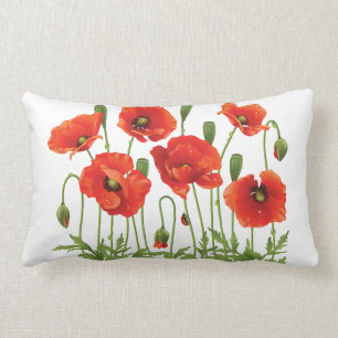 Red Poppies Pillow Ukrainian Design