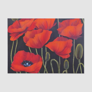 Red Poppies Plants Art  Tissue Paper