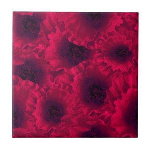 Red poppies , poppy tile