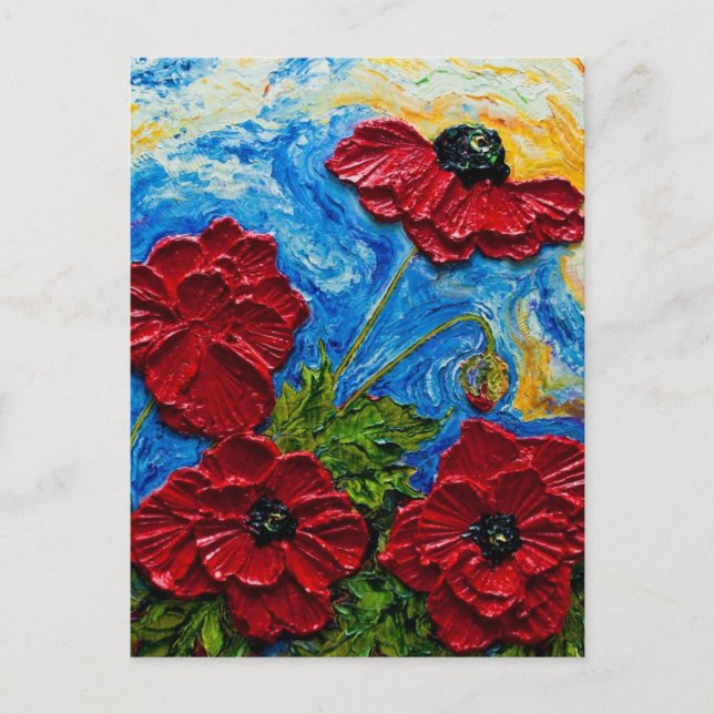 Red Poppies Postcard (Front)