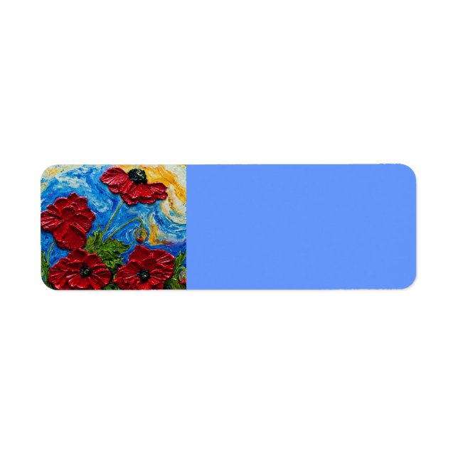 Red Poppies Return address Label (Front)