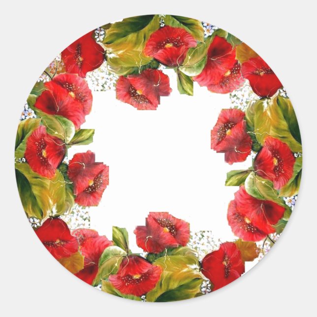Red poppies sticker (Front)