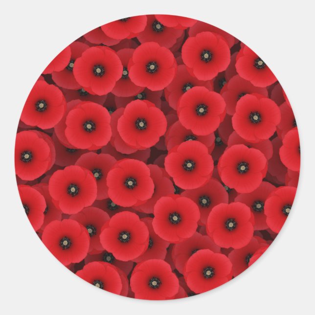 Red Poppies Stickers (Front)