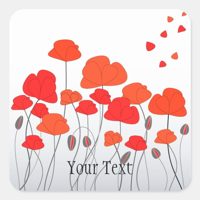 Red Poppies Stickers (Front)