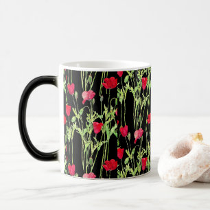 Red poppies summer meadow, wild flowers magic mug