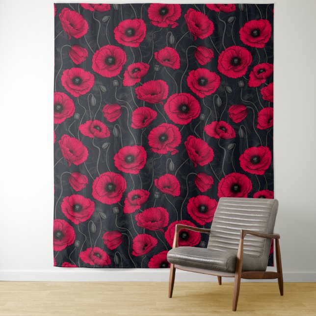 Red Poppies Tapestry (In Situ)