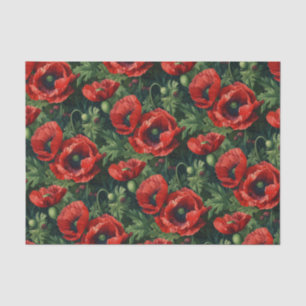 Red Poppies Tissue Paper