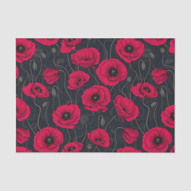 Red Poppies Tissue Paper (Front)