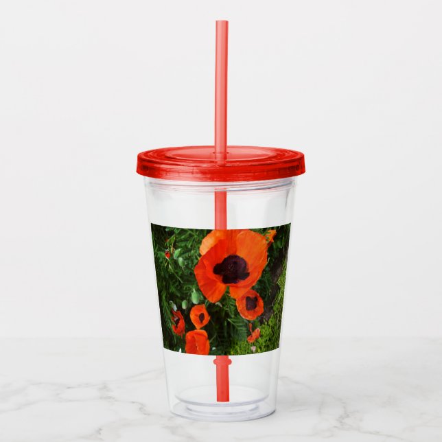 Red Poppies Tumbler (Front)