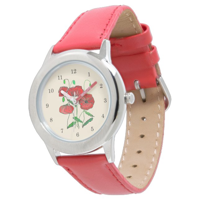Red Poppies Watch (Angled)