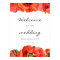 Red poppies watercolor custom wedding sign