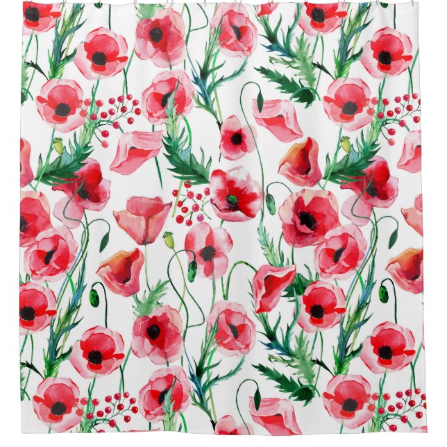 Red poppies: watercolor floral illustration (Front)