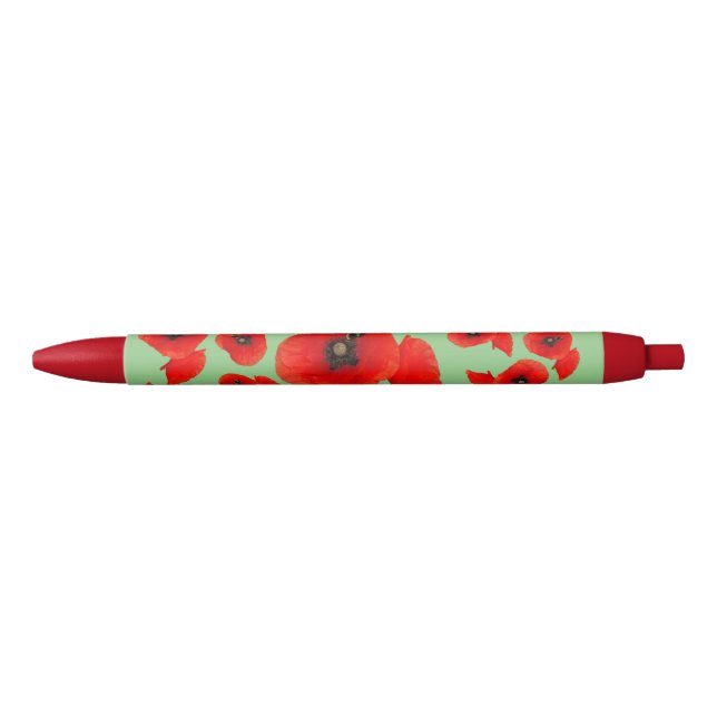 Red Poppies with Bee Cust. Colour Pen (Front)