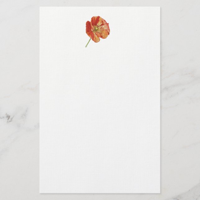 Red Poppy 5.5" x 8.5" Stationery (Front)