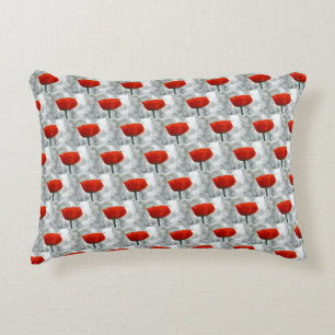 Red Poppy Accent Pillow