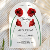 Red Poppy Arched Flowers Modern Wedding
